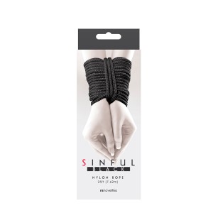 Sinful Nylon Rope 25 Ft Black