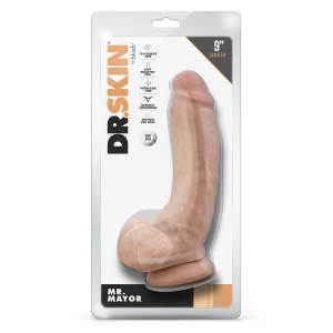 Dr. Skin Mr. Mayor 9 Inch Dildo With Balls Beige
