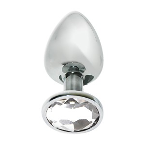 Mai No.74 Metal Plug With Stone L Silver