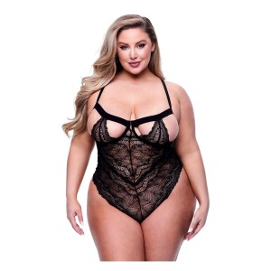 Sexy Strappy Lace Teddy Black, Queen
