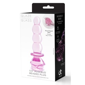 Glaze Glass Rosebud Beaded  Plug