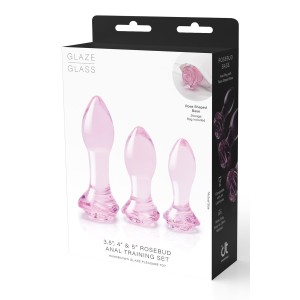 Glaze Glass Rosebud Anal Traning Set