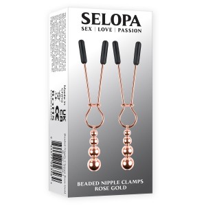 Selopa Beaded Nipple Clamps Rose Gold