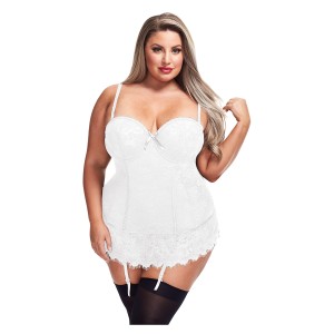 Bustier And Gstring White, 3x/4x