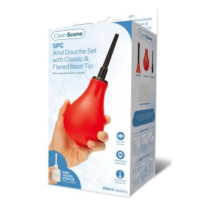 Cleanscene 200ml 5pcs Douche Set With Classic And Flared Base Tip