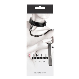 Sinful 1inch Collar Black