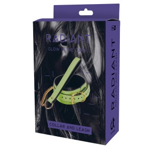 Radiant Collar And Leash Glow In The Dark Green