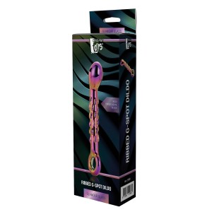 Glamour Glass Ribbed G-spot Dildo