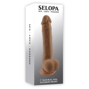 Selopa 7 Inch 17 Cm Natural Feel Flexskin Dildo Dark