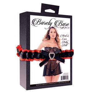 Barely Bare Mesh & Lace Baby Doll Black, Os