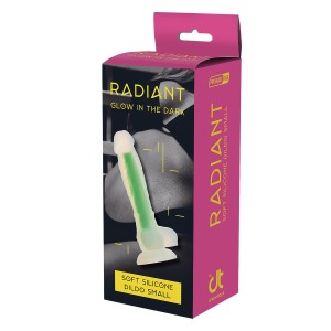Radiant Soft Silicone Glow In The Dark Dildo Small Green