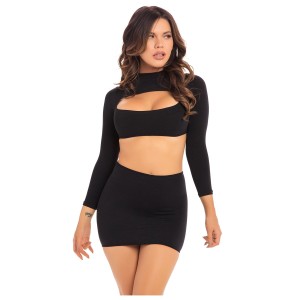Stop & Stare 2pc Skirt Set Black, S/m