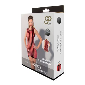 Gp Printed Datex Striped Dress Red, M