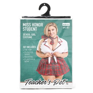 Teacher Pet Miss Honor Student 4 Pc School Girl Costume, Queen Size