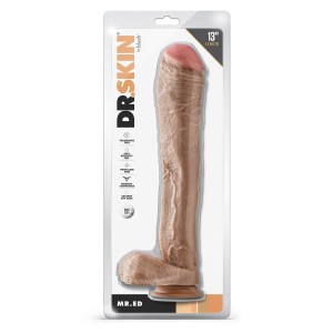 Dr. Skin Mr. Ed 13 Inch Dildo With Balls Beige
