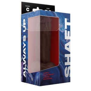 Shaft Model C 7.5 Inch Liquid Silicone Dong With Balls Mahogany