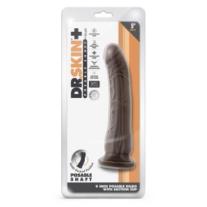 Dr. Skin Plus 9 Inch Posable Dildo Chocolate