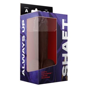 Shaft Model A 7.5 Inch Liquid Silicone Dong With Balls Mahogany