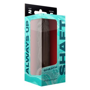 Shaft Sheath Model F 6.9 Inch Liquid Silicone Sleeve Mahogany