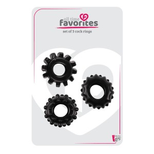 All Time Favorites Set Of 3 Cockrings Black