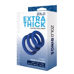Zolo Extra Thick Silicone Cock Ring 3 Pk