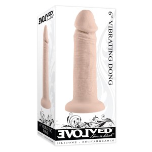 Evolved 6inch Vibrating Dong Light Flesh