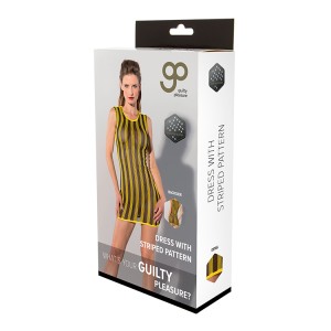 Gp Printed Datex Striped Dress Yellow