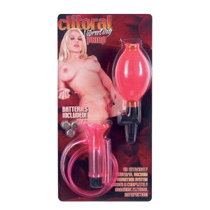 Clitoral Vibrating Pump Clear Hot Pink