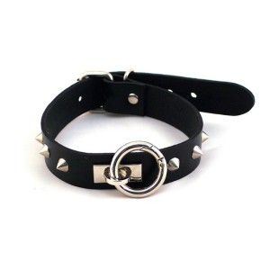 Rouge Garments O-ring Thin Studded Collar Black