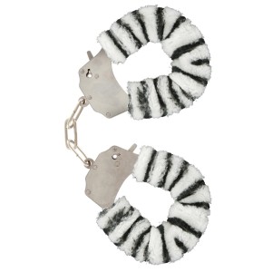 Toyjoy Furry Fun Wrist Cuffs Zebra