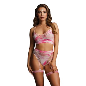 Le Desir Bliss 2 Piece Set With Garters Tie Dye Uk 6 To 14