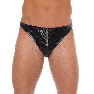 Men Black Shiny G-string