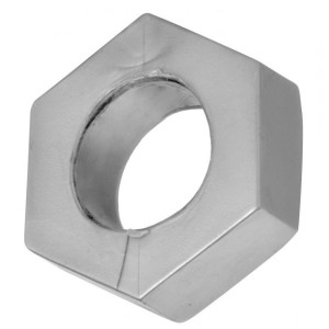 Master Series Silver Hex Heavy Duty Cock Ring And Ball Stretcher