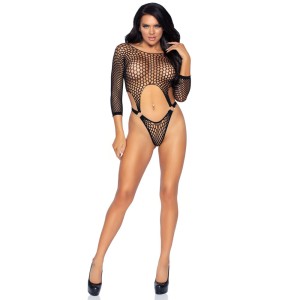 Leg Avenue Top Bodysuit With Thong Black Uk 6 To 12