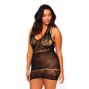 Leg Avenue Floral Lace Opaque Mini Dress Uk 14 To 18