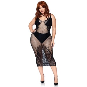 Leg Avenue Dual Strap Halter Dress Plus Size Uk 14 To 18