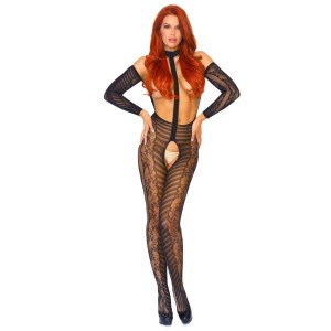 Leg Avenue Reversible Long Sleeved Bodystocking Uk 6 To 12