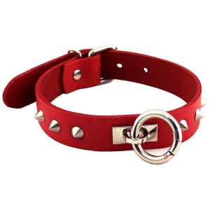 Rouge Garments Red Studded O-ring Studded Collar