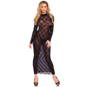 Leg Avenue Long Sleeved Long Dress Uk 6 To 12