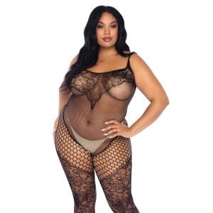 Leg Avenue Lace And Net Body Stocking Uk 14 To 18