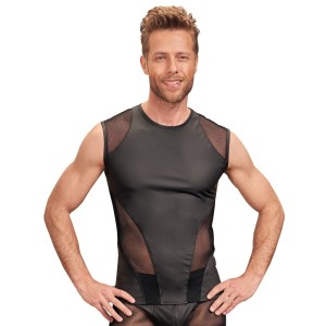 Nek Matte Look Sleeveless Shirt Black