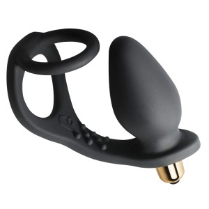 Rocks Off 7 Speed Ro-zen Cock Ring And Anal Plug Black