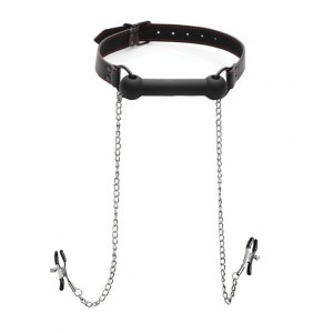 Xr Silicone Bit Gag With Nipple Clamps