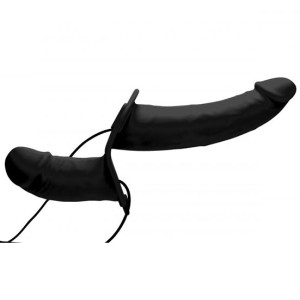 Xr Power Pegger Silicone Vibrating Double Dildo With Harness