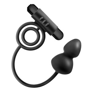Anal Adventures Platinum Plug With Vibrating Cock Ring