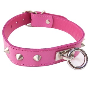 Rouge Garments Pink Studded O-ring Studded Collar